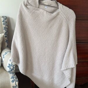 Barefoot Dreams Cream Bouclé Poncho Sweater